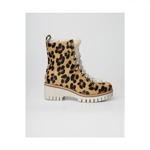 Леопардовые меховые ботинки на шнуровке Арт. Brenda 2315463A/22 animalier CAPPUCCINO Леопардовые меховые ботинки на шнуровке Арт. Brenda 2315463A/22 animalier CAPPUCCINO